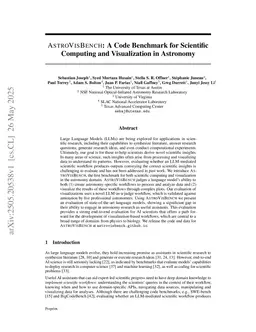 AstroVisBench: A Code Benchmark for Scientific Computing and Visualization in Astronomy
