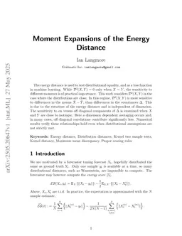 Moment Expansions of the Energy Distance