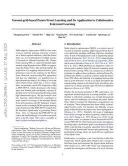 Voronoi-grid-based Pareto Front Learning and Its Application to Collaborative Federated Learning