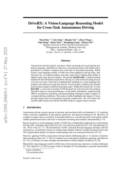 DriveRX: A Vision-Language Reasoning Model for Cross-Task Autonomous Driving