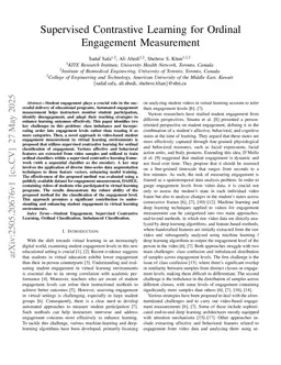 Supervised Contrastive Learning for Ordinal Engagement Measurement