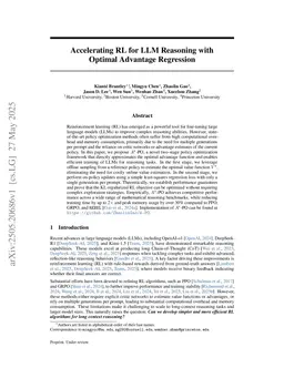 Accelerating RL for LLM Reasoning with Optimal Advantage Regression