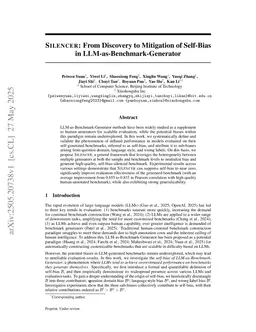 Silencer: From Discovery to Mitigation of Self-Bias in LLM-as-Benchmark-Generator