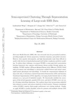 Semi-supervised Clustering Through Representation Learning of Large-scale EHR Data