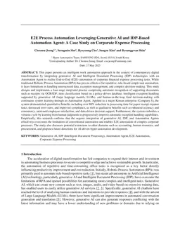 E2E Process Automation Leveraging Generative AI and IDP-Based Automation Agent: A Case Study on Corporate Expense Processing