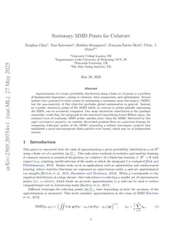 Stationary MMD Points for Cubature