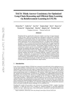 TACO: Think-Answer Consistency for Optimized Long-Chain Reasoning and Efficient Data Learning via Reinforcement Learning in LVLMs