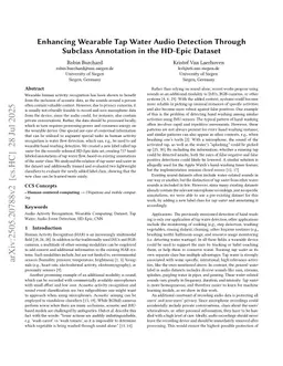 Enhancing Wearable Tap Water Audio Detection through Subclass Annotation in the HD-Epic Dataset