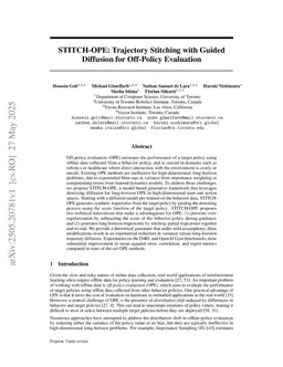 STITCH-OPE: Trajectory Stitching with Guided Diffusion for Off-Policy Evaluation