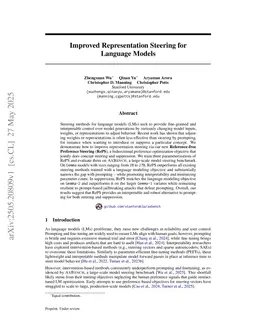 Improved Representation Steering for Language Models