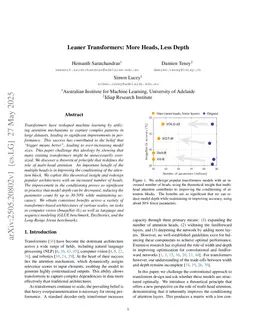 Leaner Transformers: More Heads, Less Depth