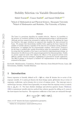 Stability Selection via Variable Decorrelation