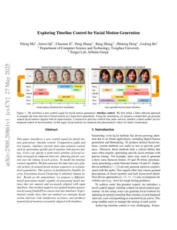 Exploring Timeline Control for Facial Motion Generation