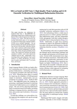 MSA at SemEval-2025 Task 3: High Quality Weak Labeling and LLM Ensemble Verification for Multilingual Hallucination Detection
