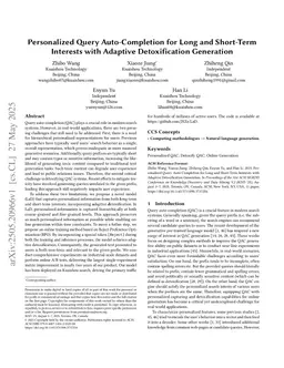 Personalized Query Auto-Completion for Long and Short-Term Interests with Adaptive Detoxification Generation