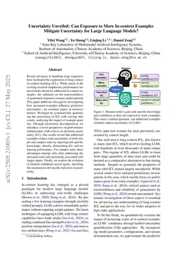 Uncertainty Unveiled: Can Exposure to More In-context Examples Mitigate Uncertainty for Large Language Models?