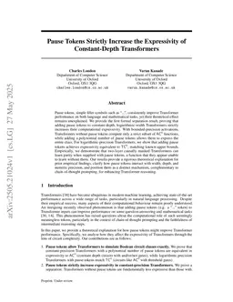 Pause Tokens Strictly Increase the Expressivity of Constant-Depth Transformers
