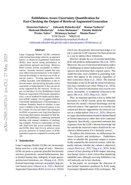 Faithfulness-Aware Uncertainty Quantification for Fact-Checking the Output of Retrieval Augmented Generation