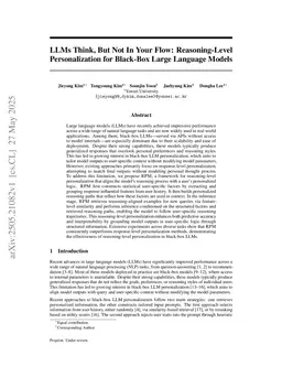 RPM: Reasoning-Level Personalization for Black-Box Large Language Models