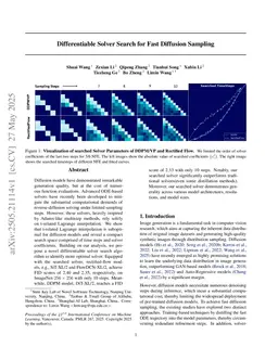Differentiable Solver Search for Fast Diffusion Sampling