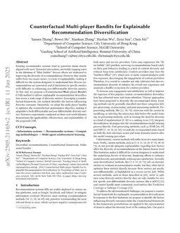 Counterfactual Multi-player Bandits for Explainable Recommendation Diversification