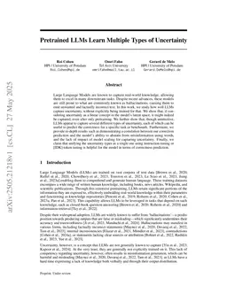 Pretrained LLMs Learn Multiple Types of Uncertainty
