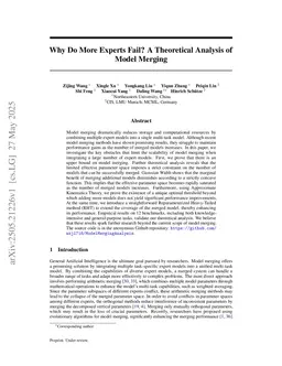 Why Do More Experts Fail? A Theoretical Analysis of Model Merging