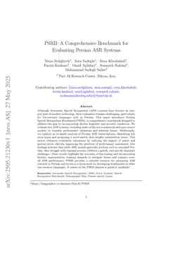 PSRB: A Comprehensive Benchmark for Evaluating Persian ASR Systems