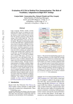 Evaluation of LLMs in Medical Text Summarization: The Role of Vocabulary Adaptation in High OOV Settings