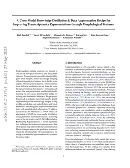 A Cross Modal Knowledge Distillation & Data Augmentation Recipe for Improving Transcriptomics Representations through Morphological Features