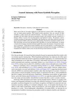 Assured Autonomy with Neuro-Symbolic Perception