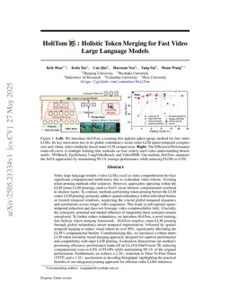 HoliTom: Holistic Token Merging for Fast Video Large Language Models