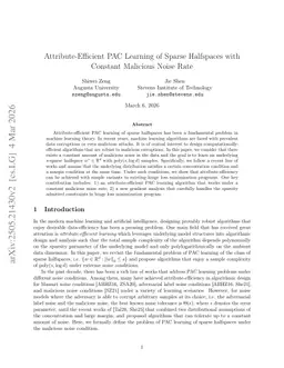Attribute-Efficient PAC Learning of Sparse Halfspaces with Constant Malicious Noise Rate