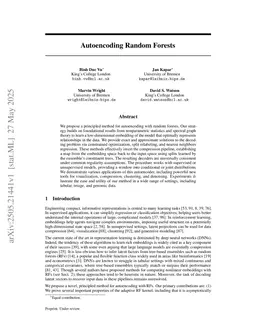 Autoencoding Random Forests