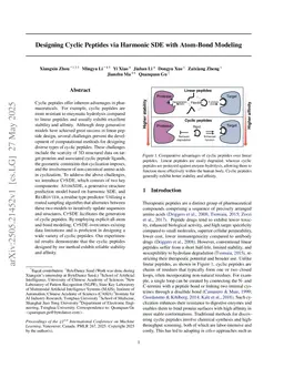 Designing Cyclic Peptides via Harmonic SDE with Atom-Bond Modeling