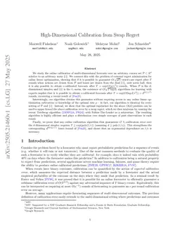 High-Dimensional Calibration from Swap Regret