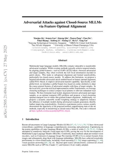 Adversarial Attacks against Closed-Source MLLMs via Feature Optimal Alignment