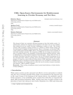 CiRL: Open-Source Environments for Reinforcement Learning in Circular Economy and Net Zero