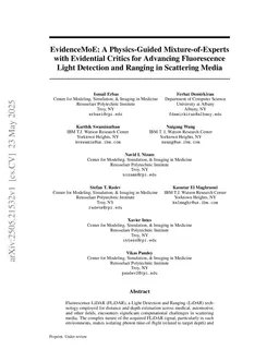 EvidenceMoE: A Physics-Guided Mixture-of-Experts with Evidential Critics for Advancing Fluorescence Light Detection and Ranging in Scattering Media