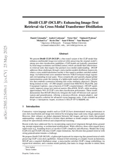 Distill CLIP (DCLIP): Enhancing Image-Text Retrieval via Cross-Modal Transformer Distillation