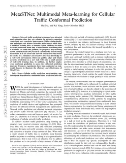 MetaSTNet: Multimodal Meta-learning for Cellular Traffic Conformal Prediction