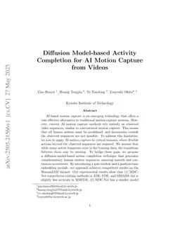 Diffusion Model-based Activity Completion for AI Motion Capture from Videos
