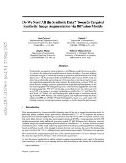 Do We Need All the Synthetic Data? Targeted Synthetic Image Augmentation via Diffusion Models