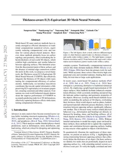 Thickness-aware E(3)-Equivariant 3D Mesh Neural Networks