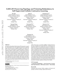 CellCLAT: Preserving Topology and Trimming Redundancy in Self-Supervised Cellular Contrastive Learning