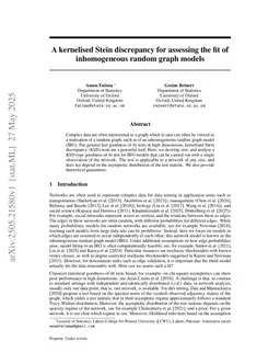 A Pure Hypothesis Test for Inhomogeneous Random Graph Models Based on a Kernelised Stein Discrepancy