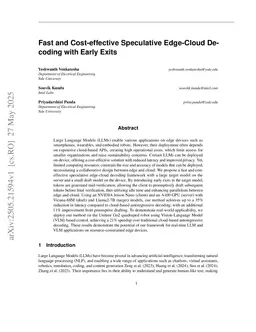 Fast and Cost-effective Speculative Edge-Cloud Decoding with Early Exits