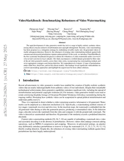 VideoMarkBench: Benchmarking Robustness of Video Watermarking