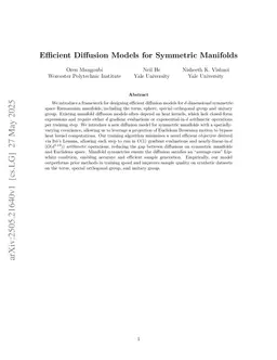 Efficient Diffusion Models for Symmetric Manifolds