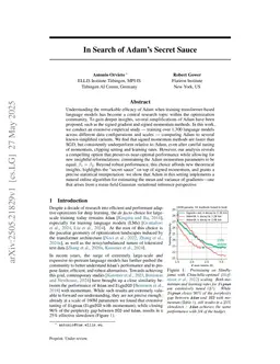 In Search of Adam's Secret Sauce